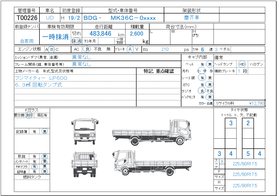 中古塵芥車(パッカー車) UDトラックス コンドル
