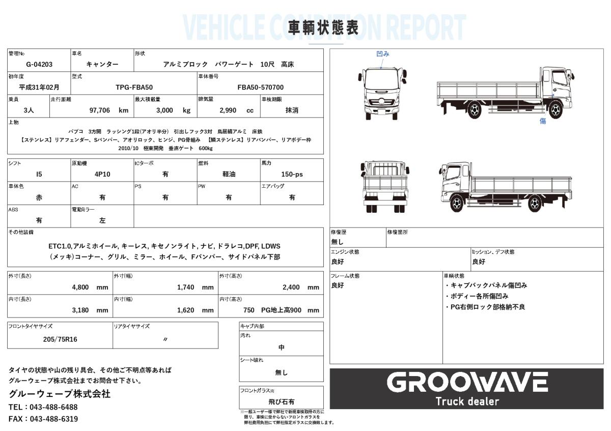 中古平アルミブロック 三菱ふそう キャンター