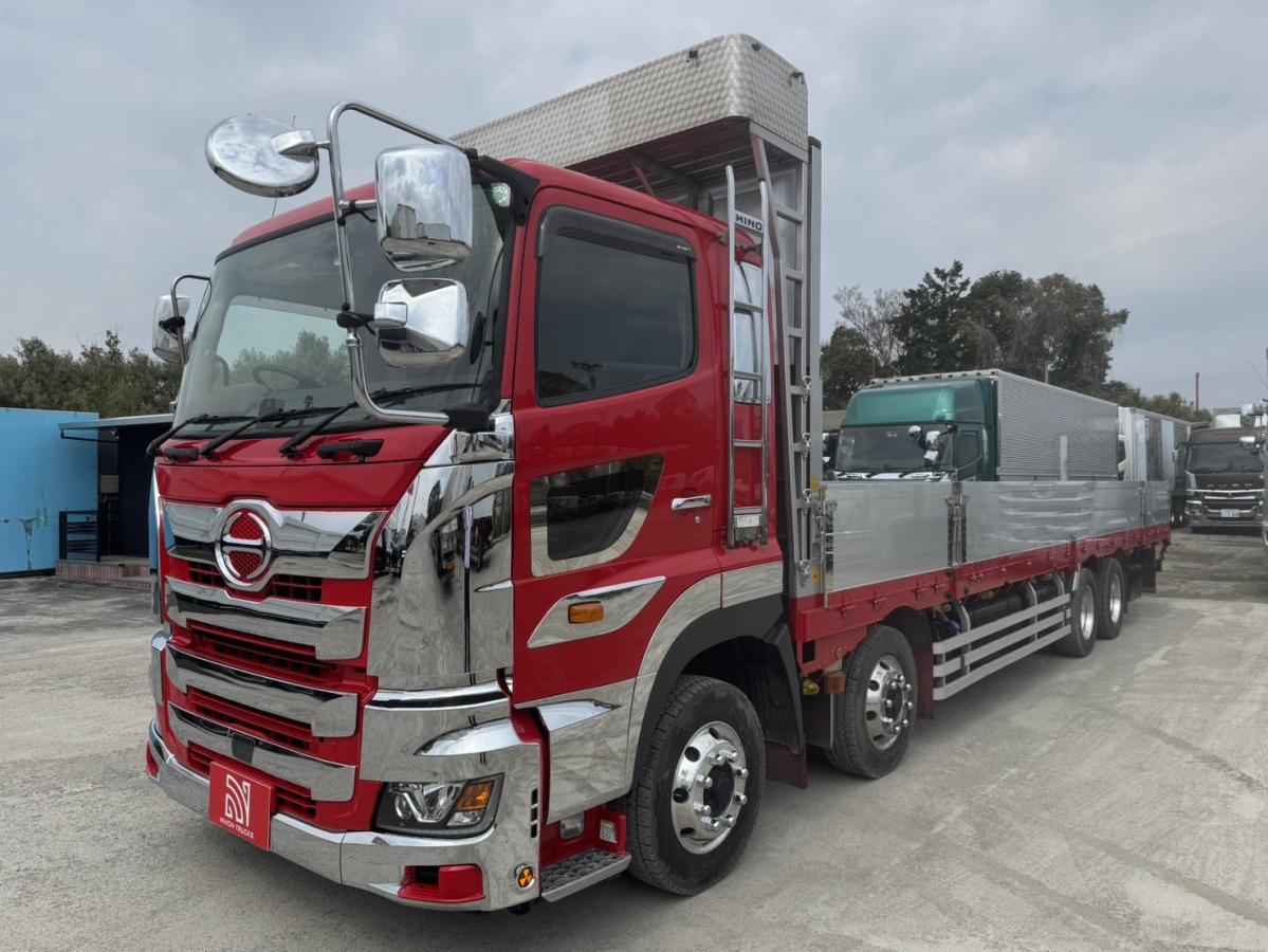 中古平アルミブロック 日野 プロフィア &frasl;プロフィア 平ボディ 赤 中古