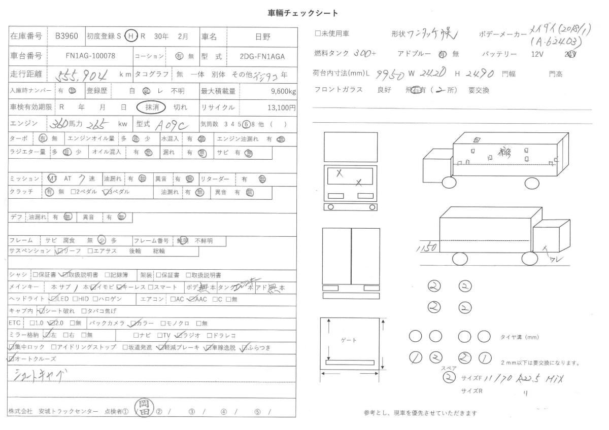 中古幌ウィング 日野 プロフィア