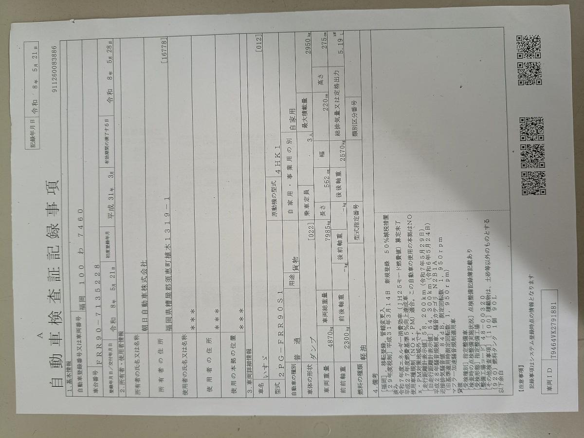 中古深ダンプ いすゞ フォワード