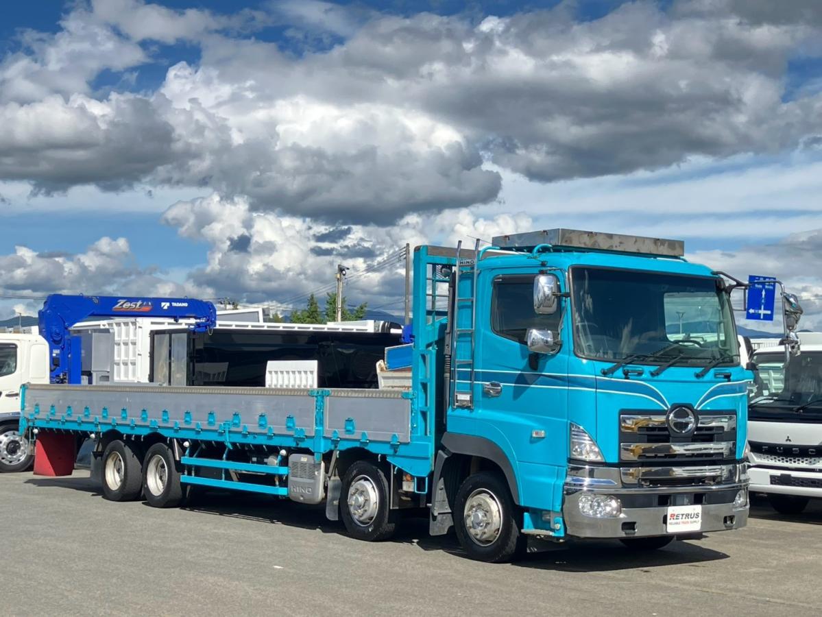 中古平ボディ 日野 プロフィア /4軸低床 Rエアサス 9.5m 板張り 13.5t