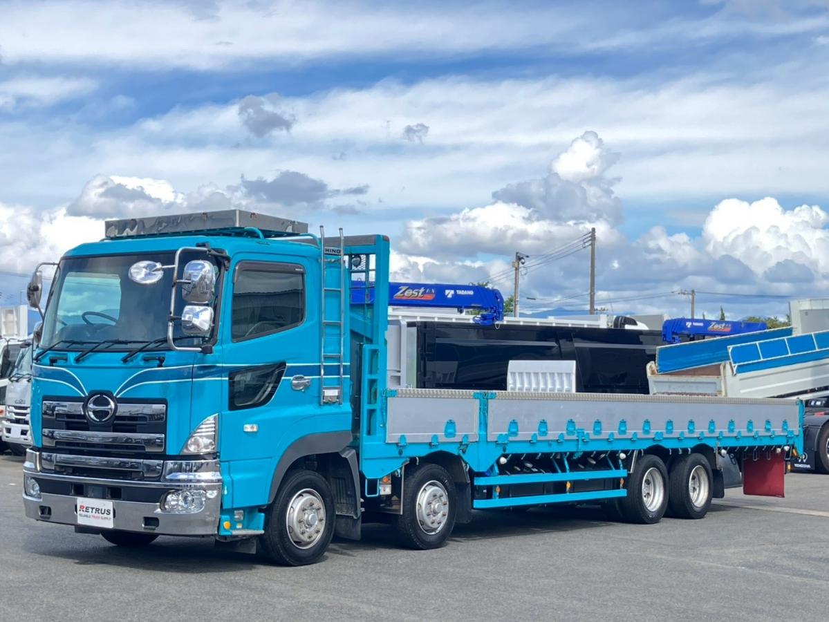中古平ボディ 日野 プロフィア /4軸低床 Rエアサス 9.5m 板張り 13.5t