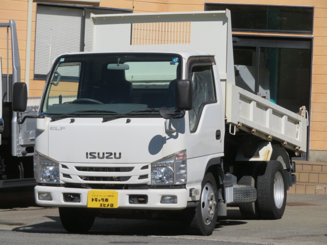 ISUZU エルフ　3tダンプ　アオリ 中古ダンプ いすゞ エルフ /3t全低床 強化ﾀﾞﾝﾌﾟ アオリ3方開 中古